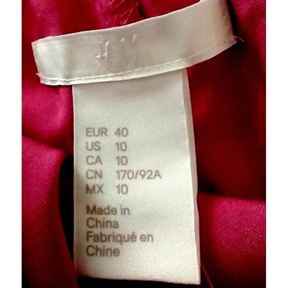NWT H&M Fuschia Pink One Shoulder Ruffled Hi-Low Dress Women's - Size 10 - Picture 8 of 10
